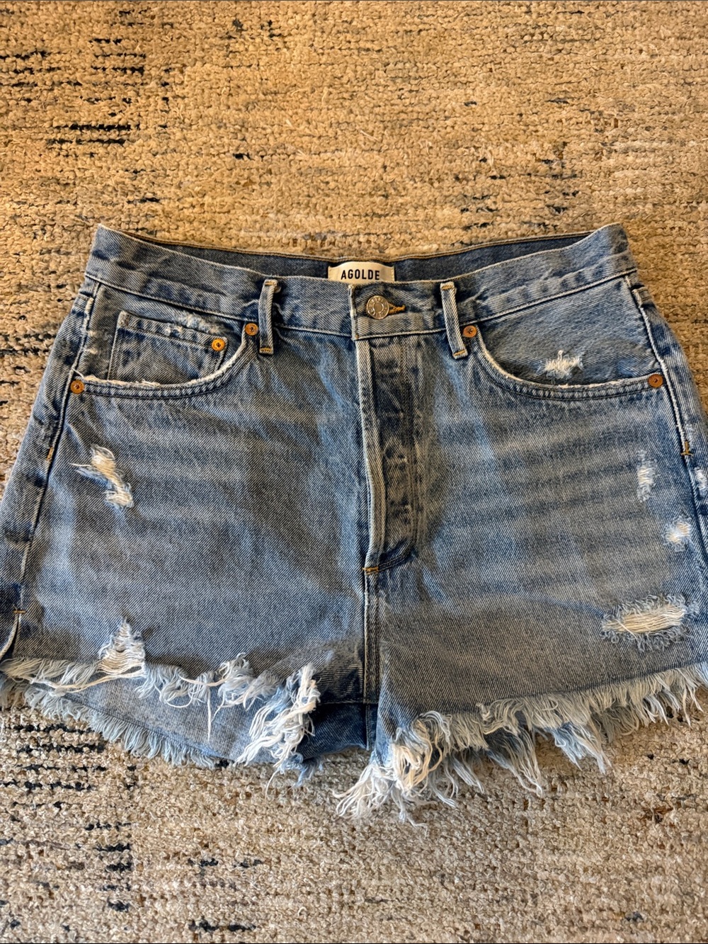 AGOLDE Women's Distressed Denim Cutoff Shorts size 30